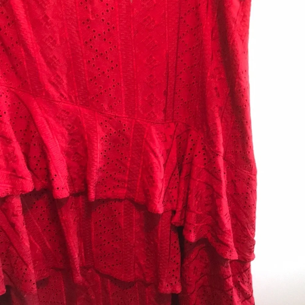 New Anthropologie Soigne Eyelet skirt xl red